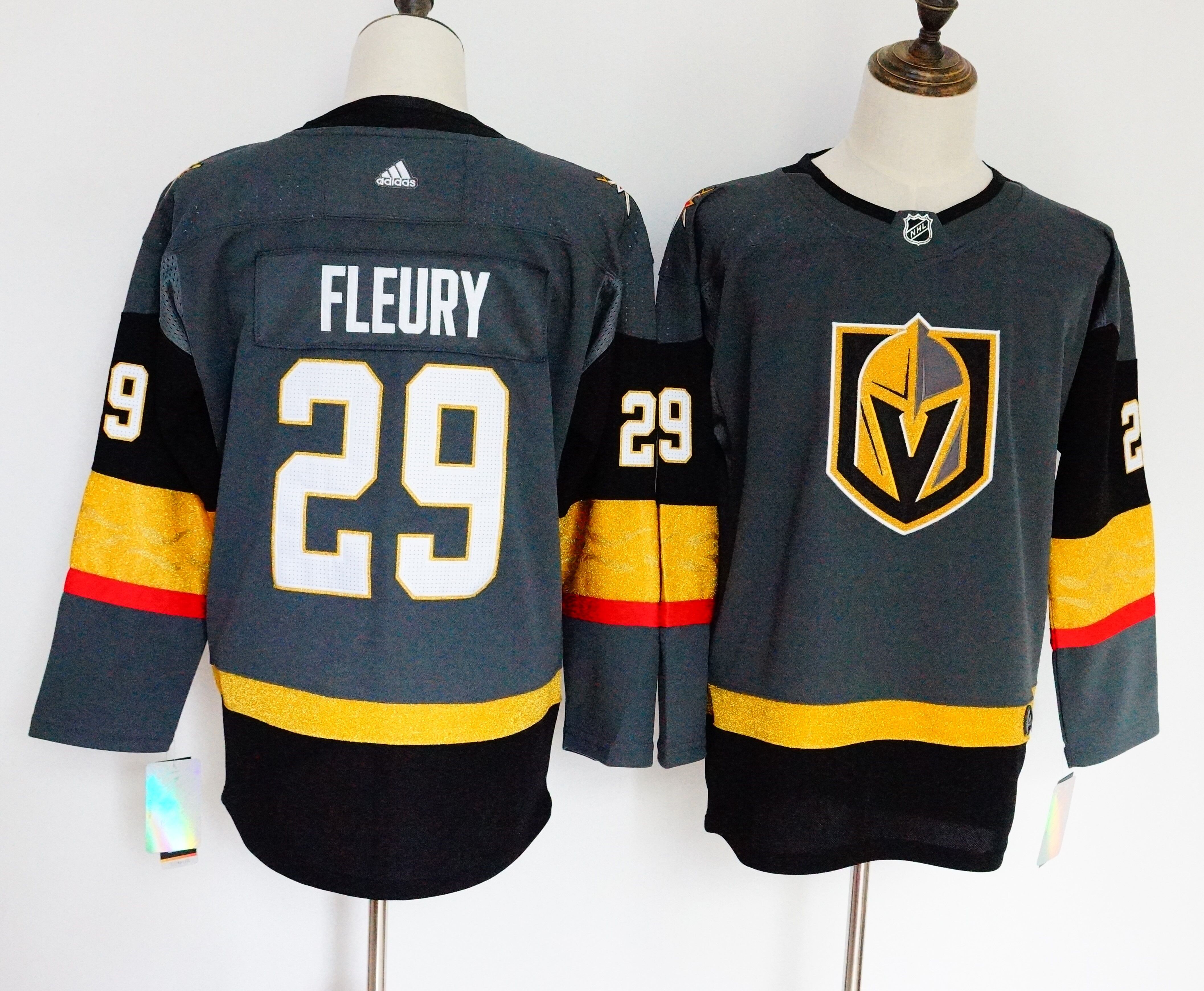 Women Vegas Golden Knights #29 Fleury Gray Hockey Stitched Adidas NHL Jerseys